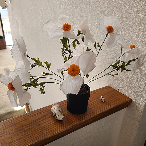 California Poppies Crepe Flowers
