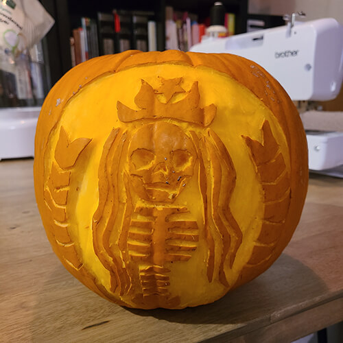 Starbucks Skeleton Jack-o-Lantern